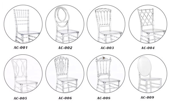 Rental Wedding Banquet Chair Stacking Plastic Transparent Clear Phoenix Chair