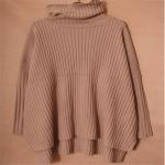 Stockpapa Khaki White High Neck Knitted Jumper High Turtleneck Sweater