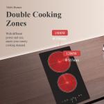 Waterproof Ceramic Hob Stove , Double Hot Plate Electric Stove 3000W