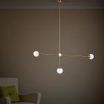 Nordic gold chandelier Line Iron Lighting Glass Ball Lampshade lustre industrial