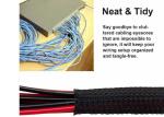 40mm Black PET Expandable Braided Sleeving Cable Management Protection