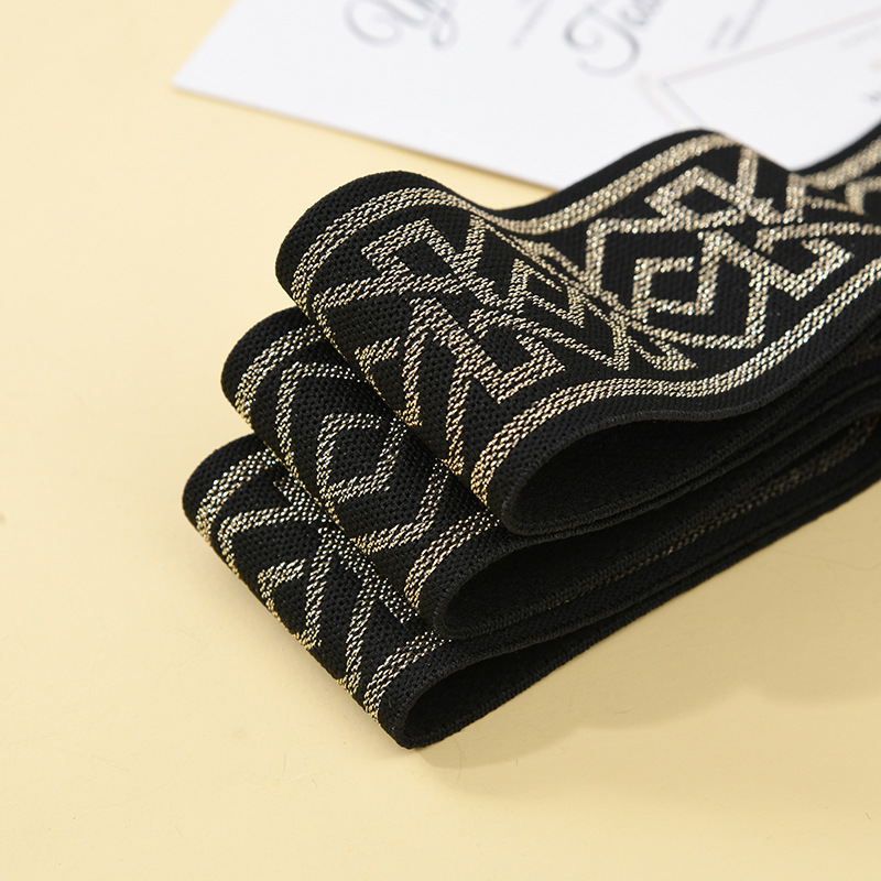 Vintage nylon jacquard ribbon custom logo knitted for waistband underwear elastic jacquard band