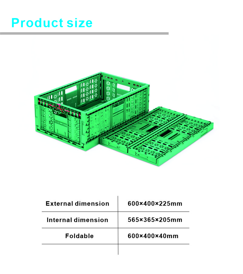 Collapsible Vegetable Storage Plastic Basket in Customized Color and Stackable Design