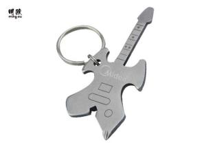 Quality Guitar Shaped Personalized Bottle Opener Keychain With Laser Engraved Logo wholesale