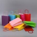 Reusable flat bottom paper bags christmas paper gift bags paper twist handle