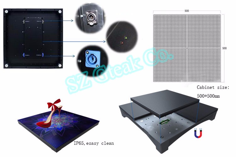 chinese dance video indoor outdoor full color wedding display screen 3d interactive led dance floor magnetic  for disco dj stage