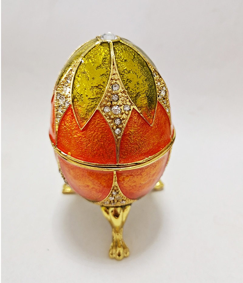 Luxury Faberge Easter Eggs Elegant Enamel jewlery box Crystal Egg Trinket box Jewelry Box Holder Easter Egg Collectible