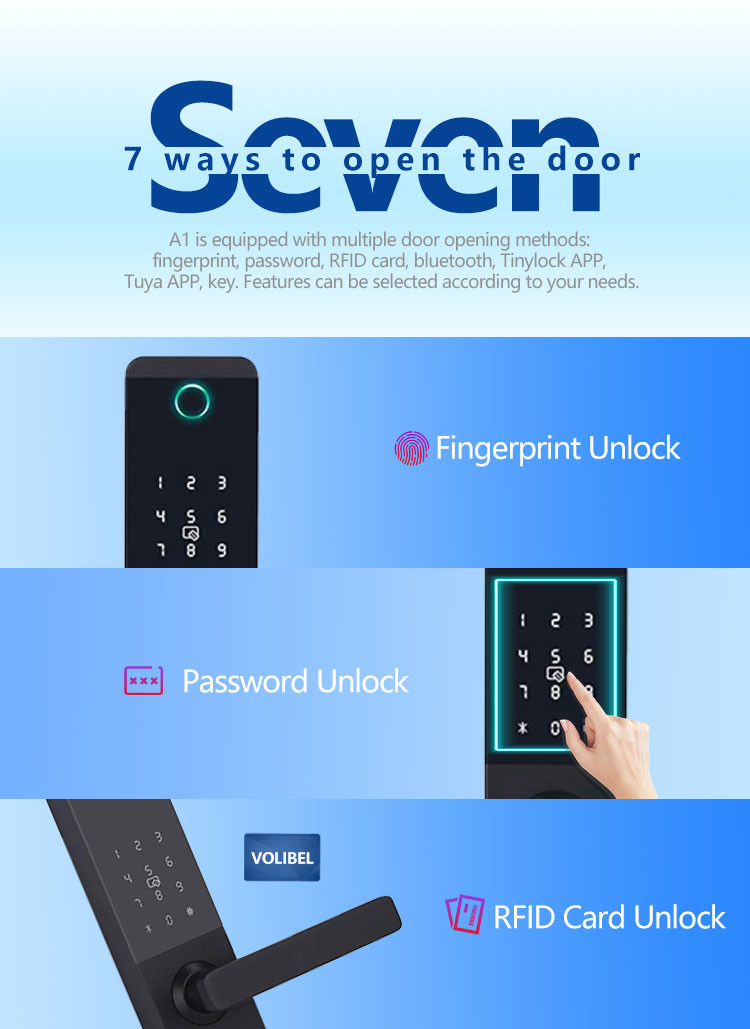 CE Certificate Wifi Smart Lock Outdoor Smart Door Lock With Semiconductor Sensor