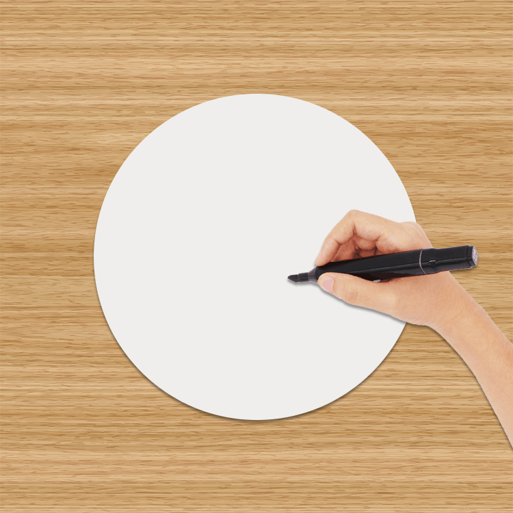 Removable sticky desktop whiteboard