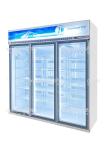 1500L Inverter Type Commercial Display Freezer For Meat Refrigerated Showcase