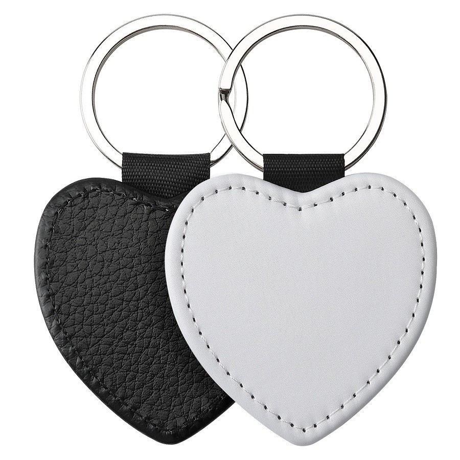 Personalized Lychee Grain Sublimation Leather Keychain Pendant Sublimation Blank Products Supply