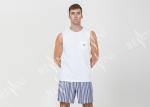 White Homestyle Mens Luxury Sleepwear Xxl Short Pajamas Functional Placket Side