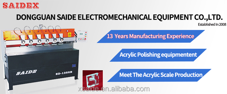 2021Hot Selling SD-1350A 0-60 Degrees PMMA Organic Glass Plexiglass Acrylic Edge Diamond Polishing Machine
