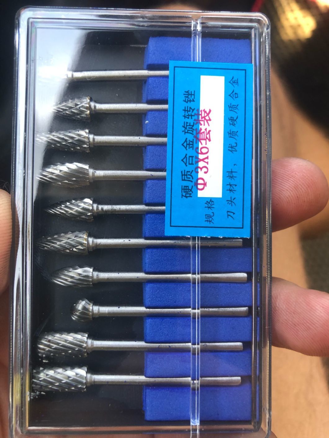 8PCS 6mm Shank Diameter Tungsten Carbide Rotary File Burr Set