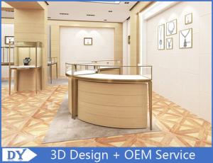 Quality OEM Modern Round Shape Jewellery Shop Display Counters In Stain steel MDF wholesale