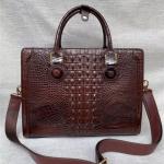 Genuine Crocodile Skin Businessmen Laptop Briefcase Exotic Alligator Leather