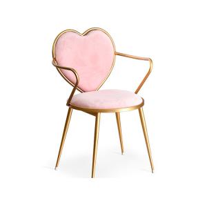 Quality Heart Backrest Pink Wedding Chairs Forever Love Gold Painted Legs wholesale