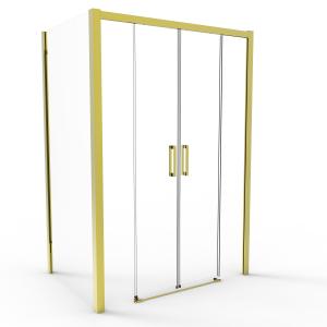 Quality Aluminum ,Bathroom Shower Room , Double Sliding Door With Side Panel wholesale