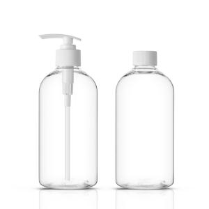 Quality Non Leakage Clear Shampoo Bottles 16.7 OZ Shampoo Round Bottle For Washroom wholesale