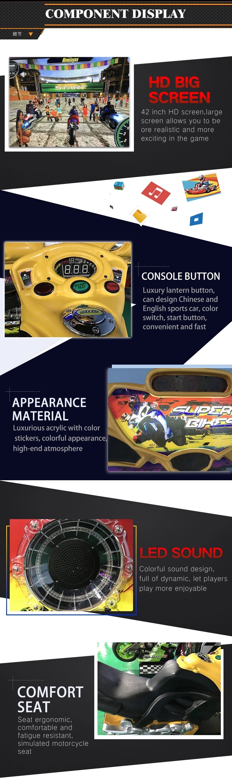Driving Simulator Racing Arcade Machine Coin Operated With 42 " LCD Screen