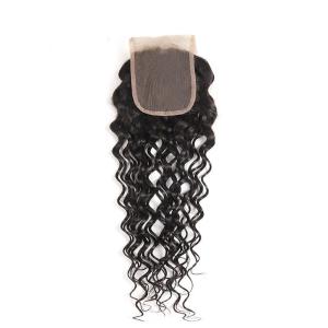 Quality Peruvian Human Hair Closures With A Natural Part , Remy Hair Lace Closure wholesale