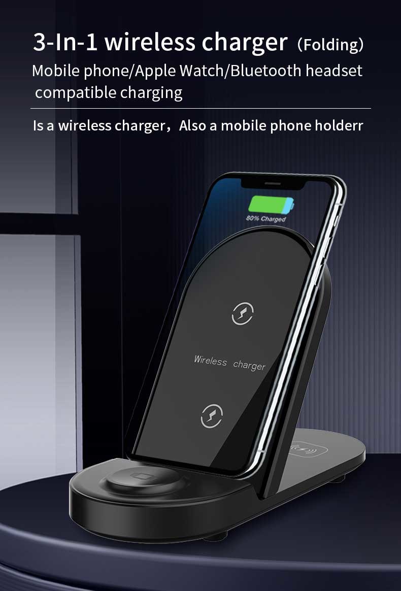 15W Fast Charge Qi Magnetic Stand Wireless Charger For Iphone 12