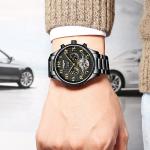 Automatic mechanical KINYUED watch fashion stainless steel mens waterproof