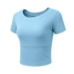 Seamless Lightweight Yoga Shirts Cool-dry Sports Crop Tops Short Sleeve Fitness