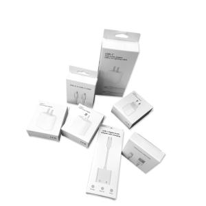 China Foldable C1S Artpaper Data Cable Packaging Box White Coated on sale
