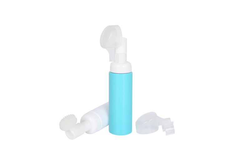 Silicone Brush 50ml 70ml PET Plastic Foam Pump Dispenser Bottle Face cleaning