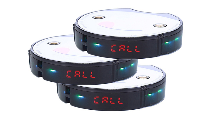 Wireless and Long Range 433.92Mhz Restaurant Customer Queue Coaster Pager with 15 pagers