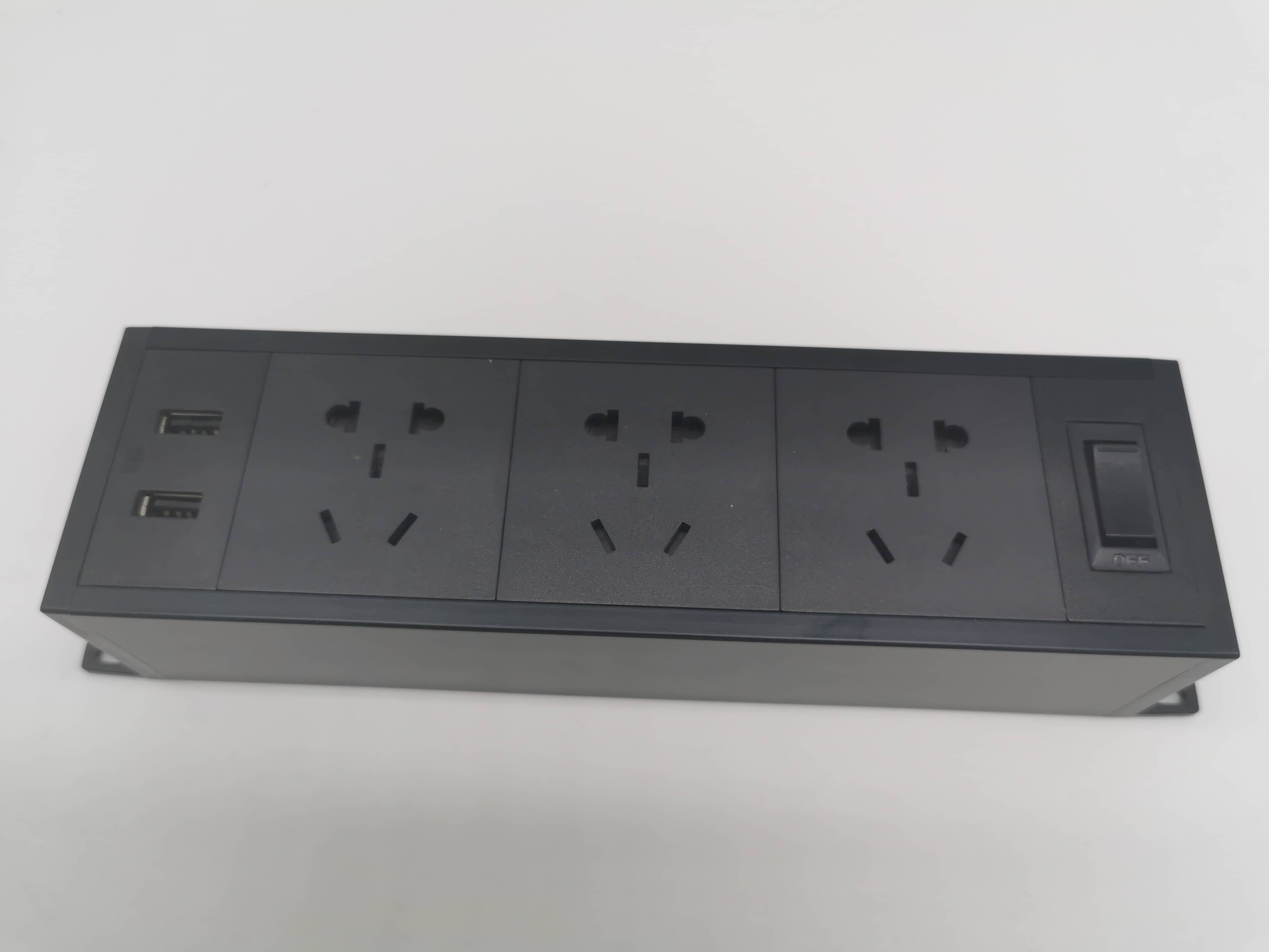 Electric Desk Clamp Under Table Mount Power Strip Outlet Retractable