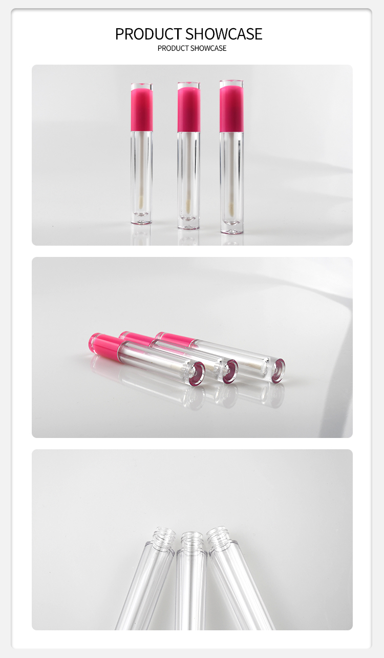 Luxury 5ml Clear Pink Lipstick Empty Lipgloss Tubes Package Custom Logo Oil Lip Gloss Tubes Packaging Containers Wand bottle