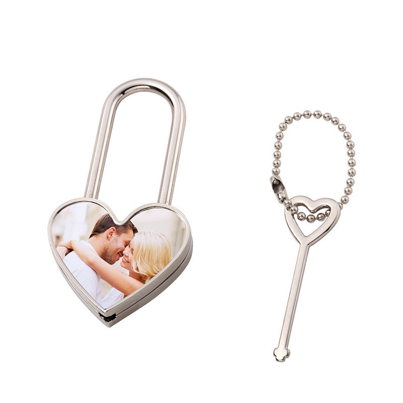 Blank Metal Sublimation Love Lock With Key Customized Sublimation Blanks