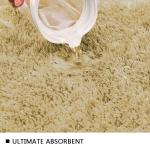 Light Yellow Shaggy Tufted Bath Mat 1200 GSM Yarn Weight