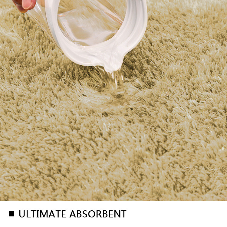 Light Yellow Shaggy Tufted Bath Mat 1200 GSM Yarn Weight