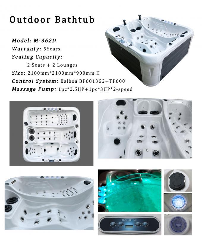 Luxury Garden 4 People Massage Hot Tub Spa For Adult Acrylic Bathtub With Bluetooth Cool Spa Hot Tub For Outdoor