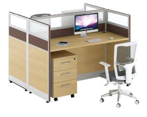 Quality modern 2 seater office galss partition table furniture wholesale