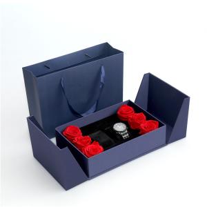 Quality ODM Logo Magnetic Packaging Cardboard Watch Box Metallic Lamination wholesale