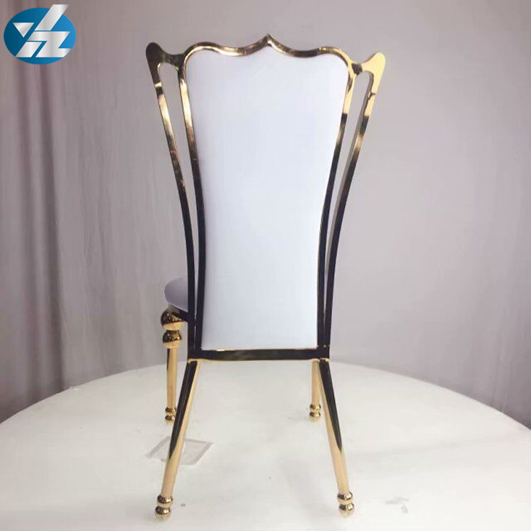 White Black Royal Crown Chair Wedding Banquet Chair Stainless Steel Gold Round Chair Legs