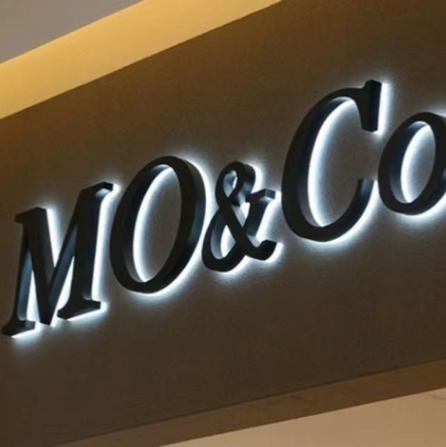 Stainless Steel LED Backlit Characters Shopping Mall Signs Illuminated Characters Metal Backlit Characters LED Billboards