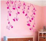 PVC Decoration Red Beautiful Wine Wall Flower Stickers F088
