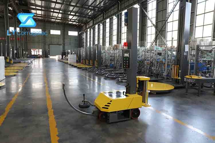 2400mm Walking Pre Tension Film Wrapping Carton Packing Machine 75M/Min