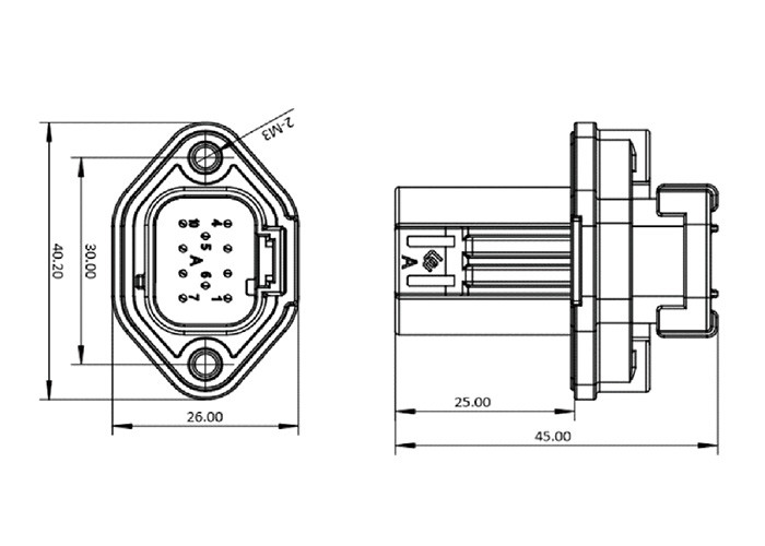 IPX8 32 Pin Male Female Connector , 13A Male Female Plug Connector