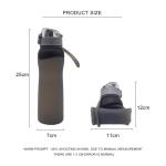 LFGB Certification Collapsible Silicone Water Bottle , 4 Cap Styles