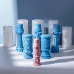 3D Roman Silicone Column Candle Mold European Simple Home Furnishing Aromatherap