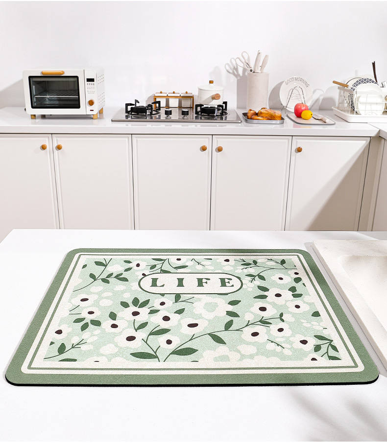 Customized Logo Acceptable Contemporary Design Style Kitchen Countertop Drain Pad