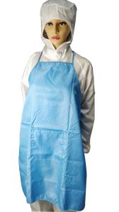 Quality White Blue ESD Apron Antistatic One Size Fits All One Pocket 98% Polyester 2% Carbon Fiber wholesale