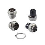T373J M12 Aviation Plug 3 Pin Connector Black Waterproof Zinc Alloy Shell