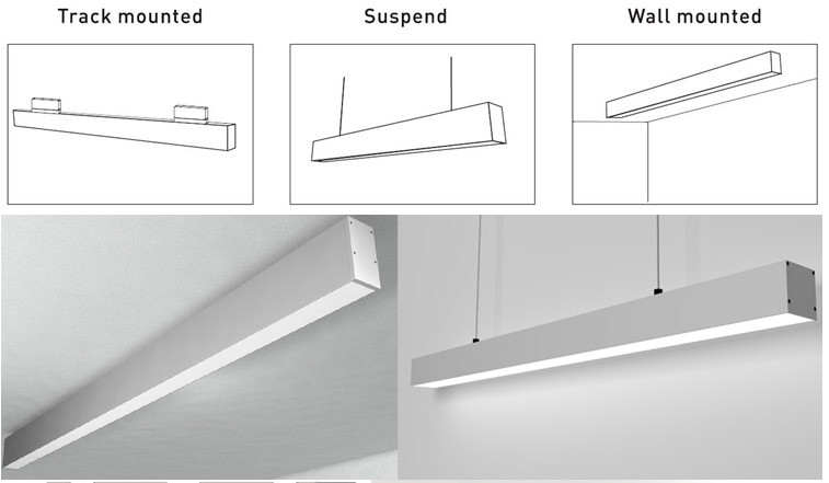 Suspended LED Aluminium Profile Super Bar Light Housing U Shape Surface Mounted Aluminum Extruded Linear Channel